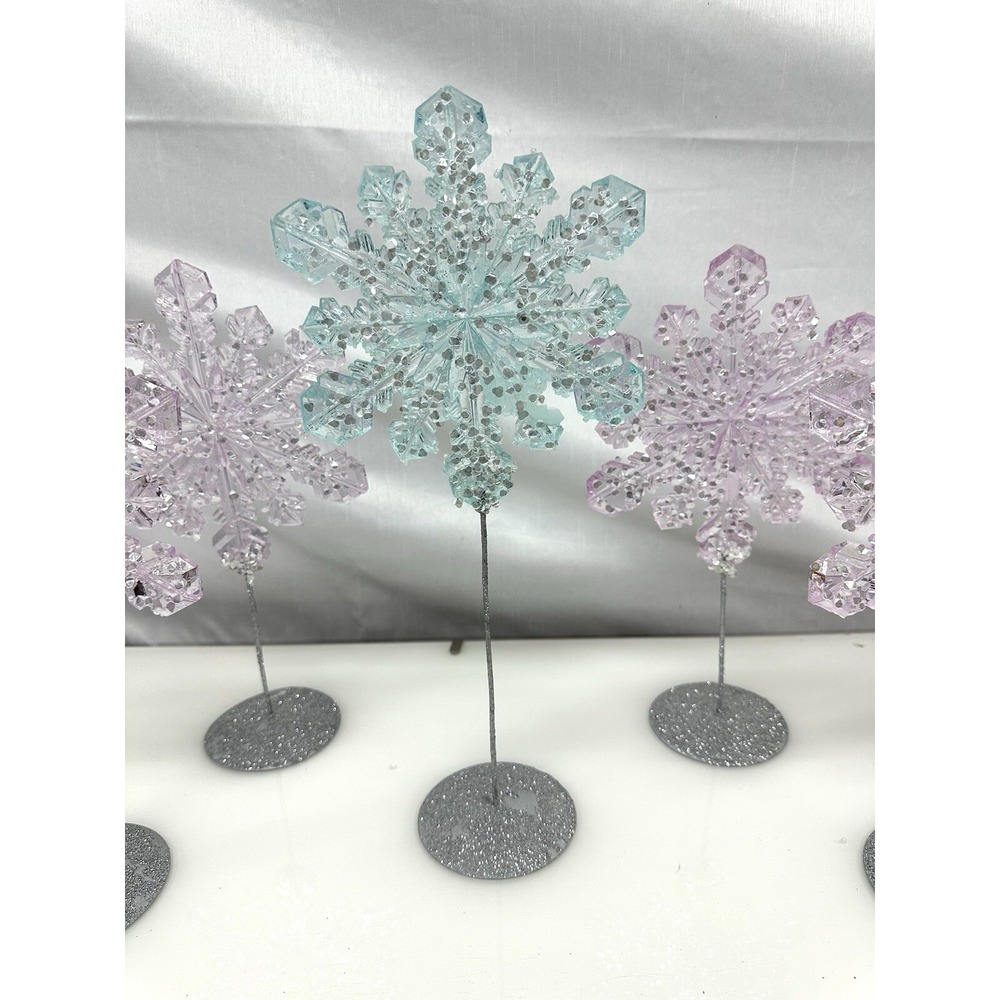 Decorative snowflakes with plastic and rhinestones party,Christmas NY Set of 5 - Picture 6 of 11